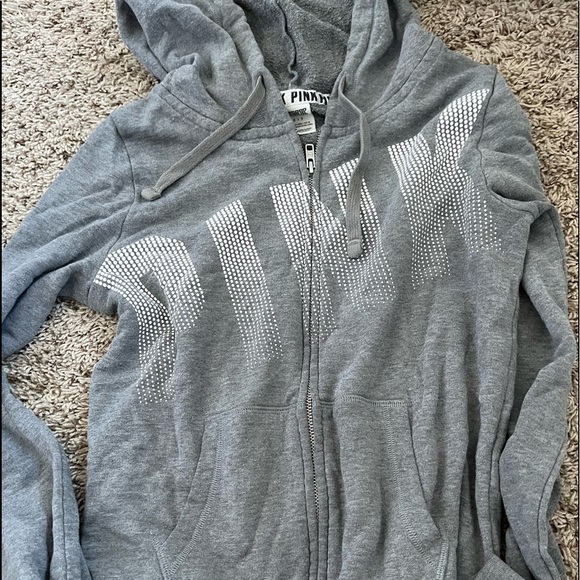 PINK sweatshirt zip up - Picture 1 of 2